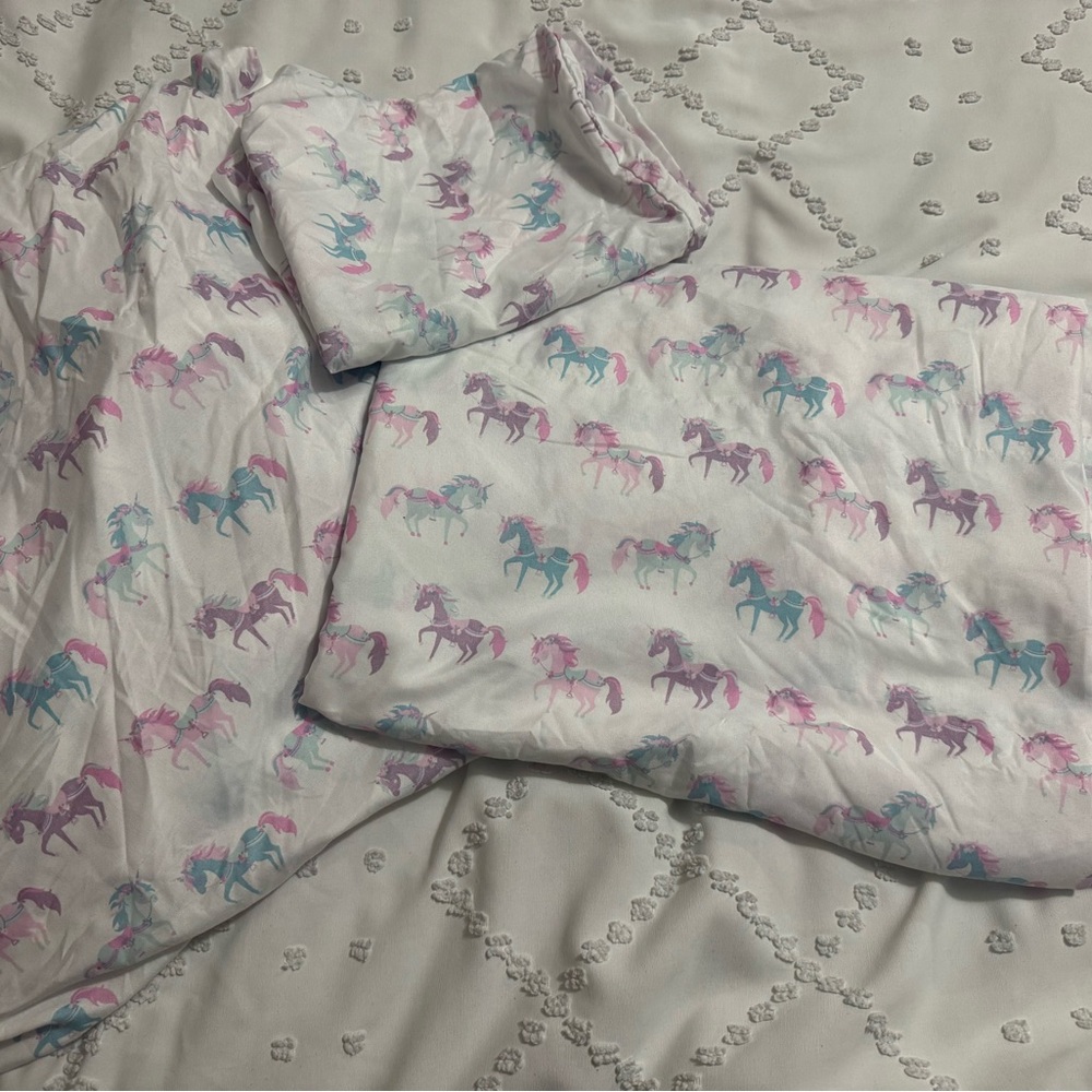 Pastel Unicorn Sheet Set - Pink & Teal Horses